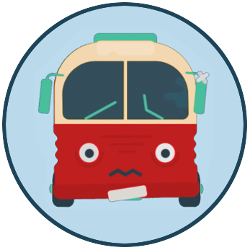 trauriger Bus Icon